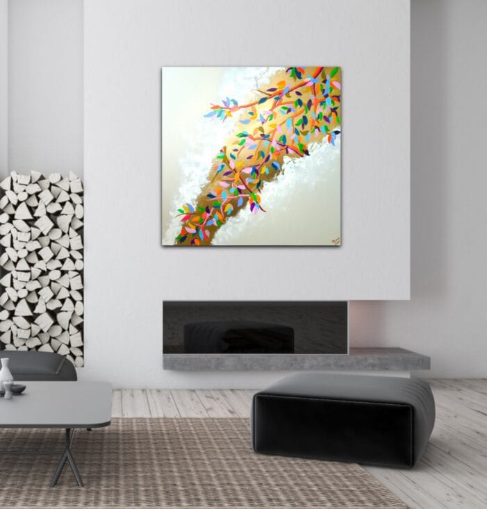 Abstractwallart | Curator | Mixed Media / Acrylic | Rainbow Eucalyptus Tree: My True Self