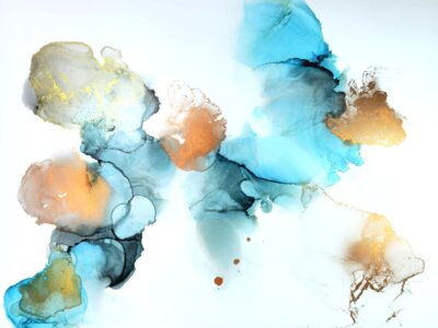 Abstractwallart | Curator | Alcohol Ink | Tealquila Sunrise