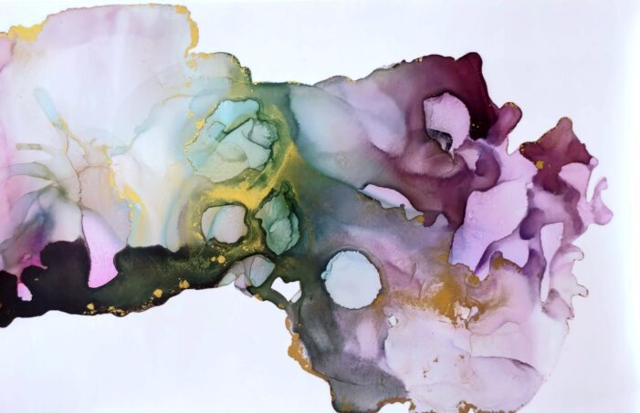 Abstractwallart | Curator | Alcohol Ink | Moss and Mist