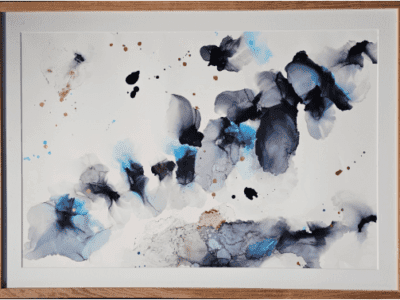 Abstractwallart | Curator | Alcohol Ink | Black tie Rebellion in Blue