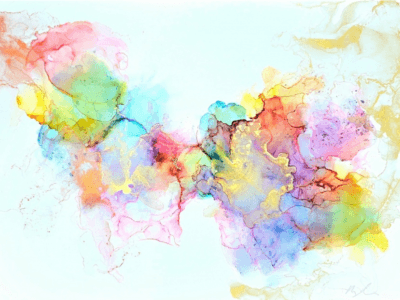 Abstractwallart | Curator | Alcohol Ink | Clouds Iridescence