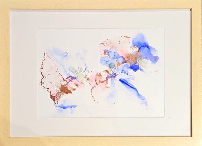 Abstract wall art made by melbourne abstract artist Meghan oare abstract art Whisper Dances Amongst the Petals