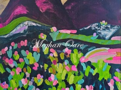 Abstract wall art made by melbourne abstract artist Meghan oare abstract art Flower and the Hills