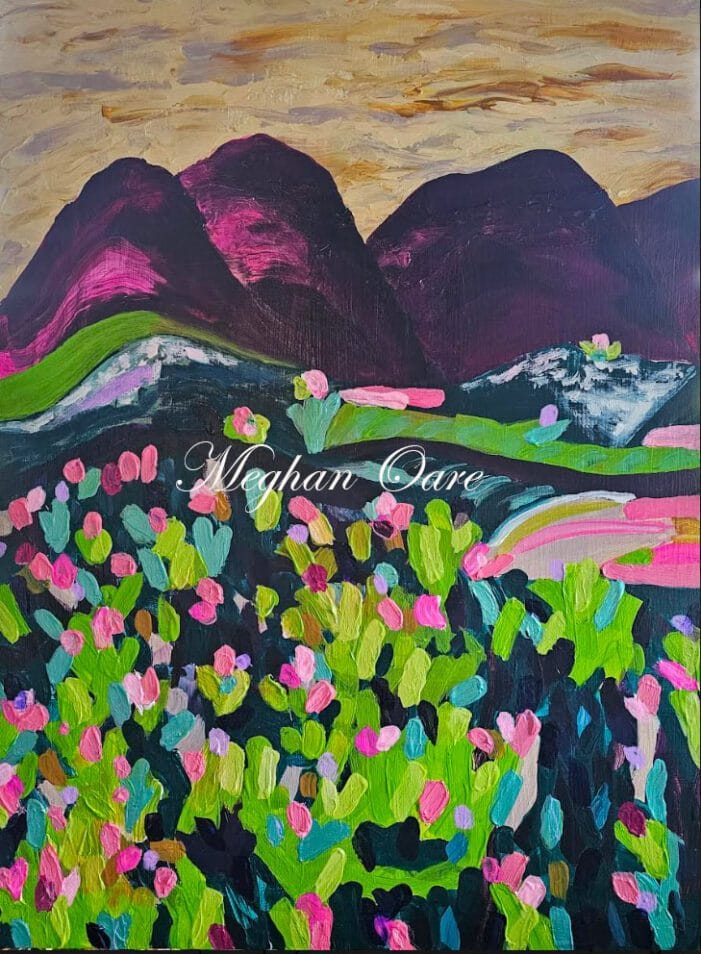 Abstract wall art made by melbourne abstract artist Meghan oare abstract art Flower and the Hills