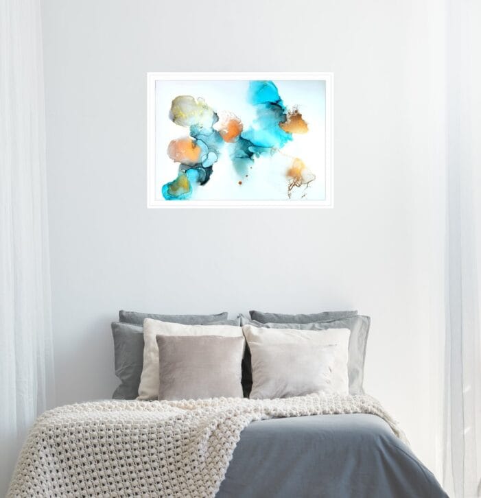 Abstractwallart | Prints | Alcohol ink | Tealquila Sunrise