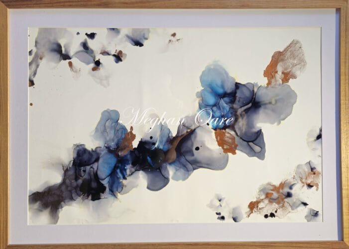 Abstract wall art | Alcohol ink | Elegant Sapphire Rebellion