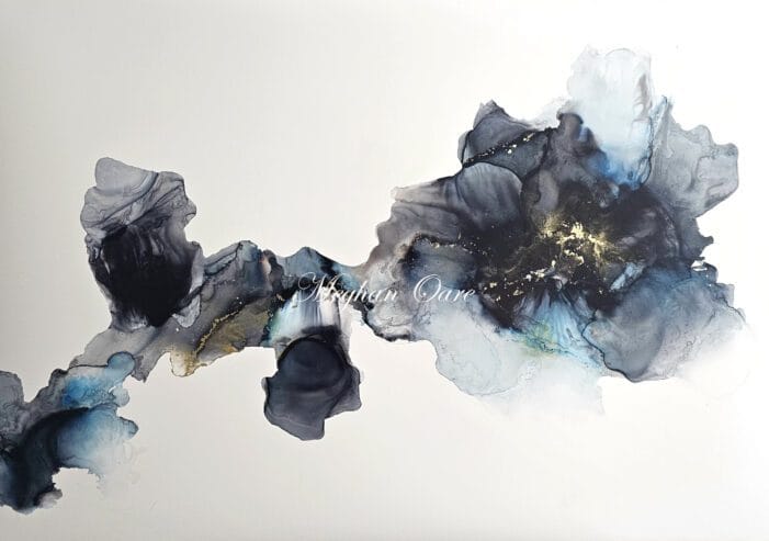 Abstract wall art | Alcohol ink | Midnight Blossom